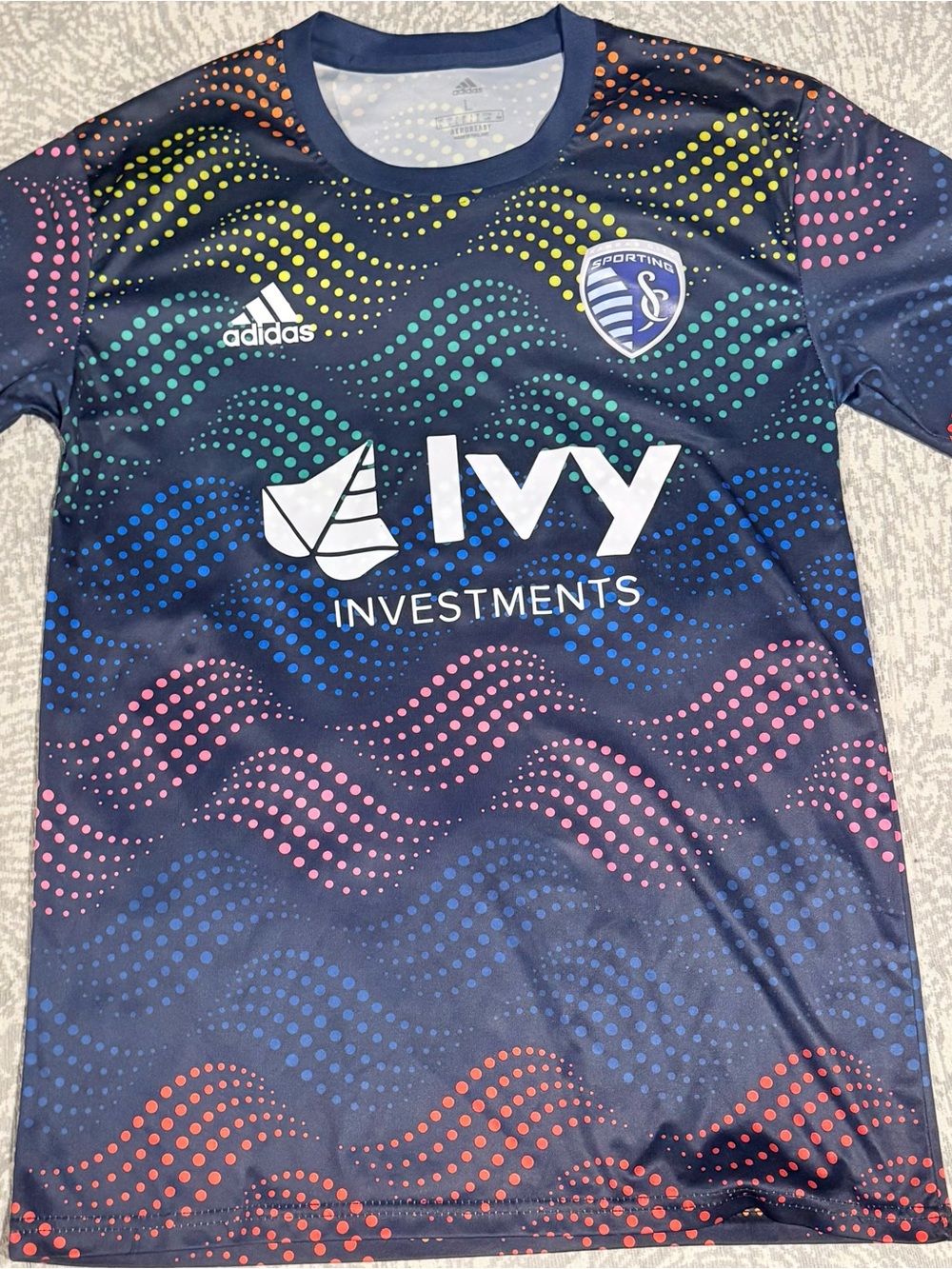adidas Kids Sporting Kansas City Multicolor Dot Wave Jersey - Navy Base